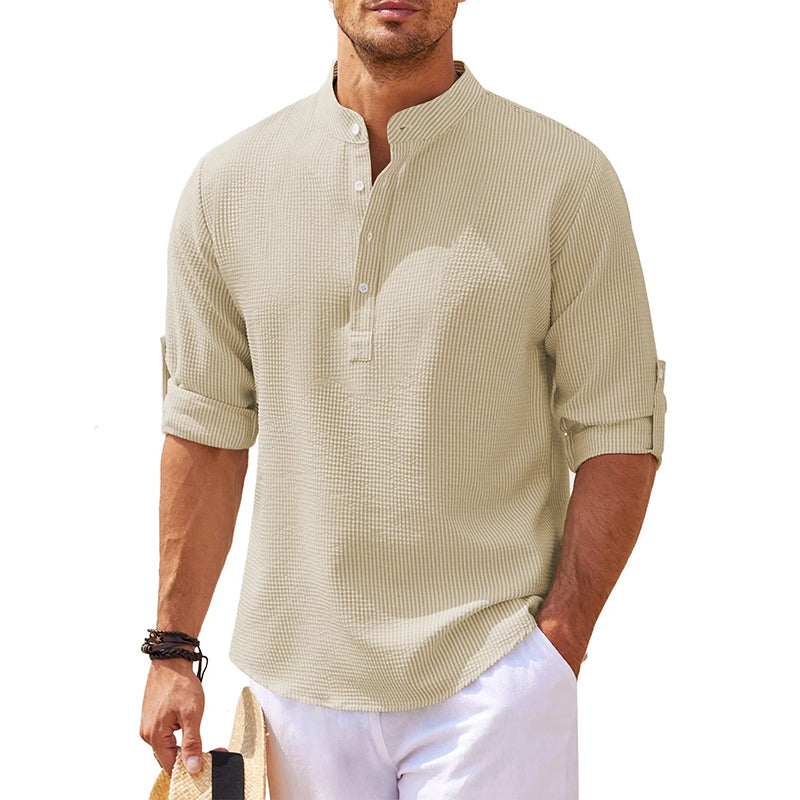 Oscar | Men's Long Sleeve Linen Henley Shirt