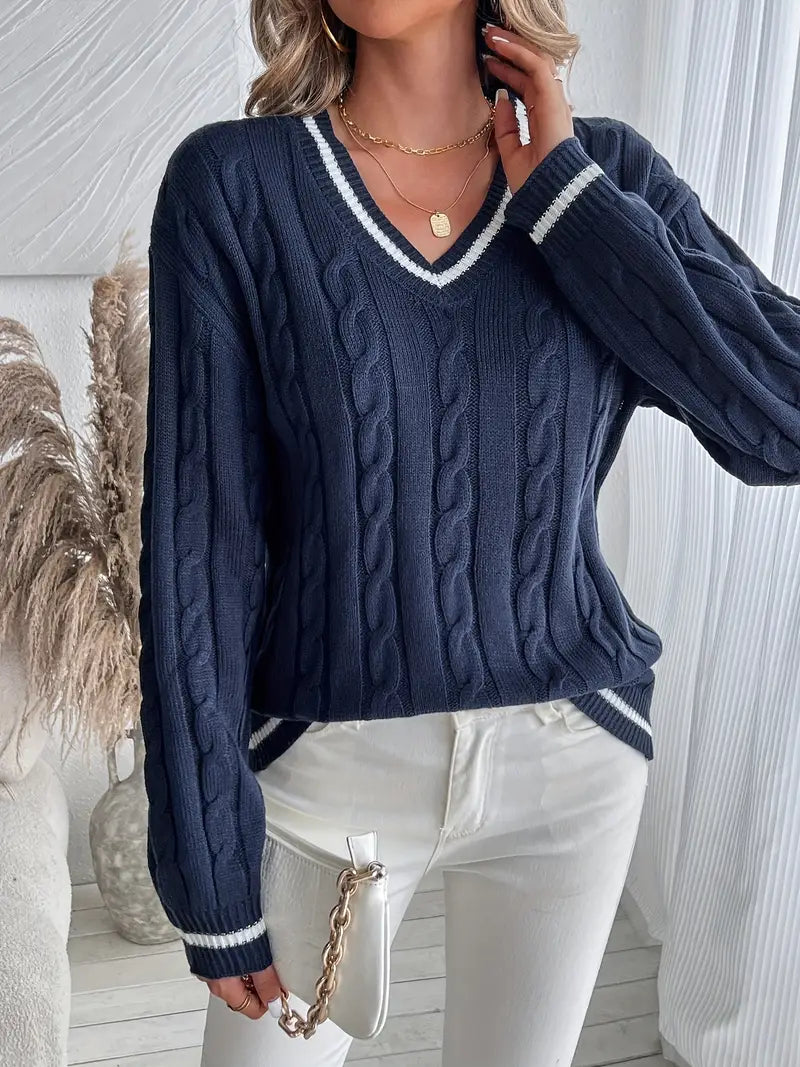 Autumn V-Neck Cozy Sweater