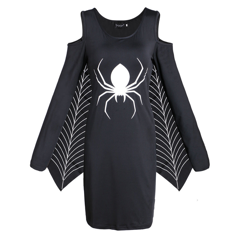 Spider Print Halloween Costume Dress | Mini