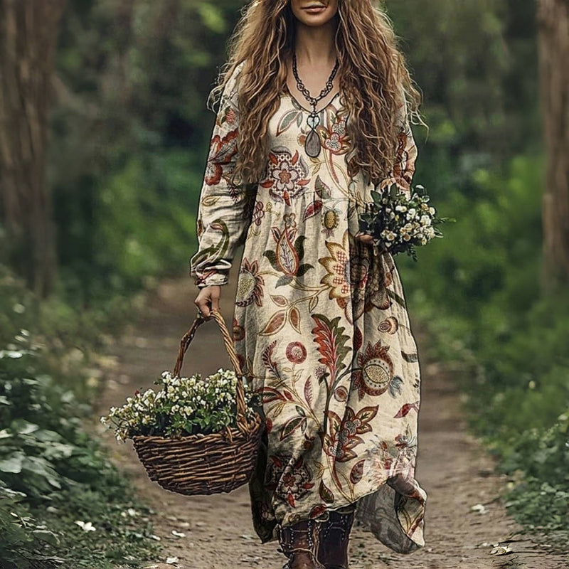 Juri | Elegant Midi Dress with Long Sleeves