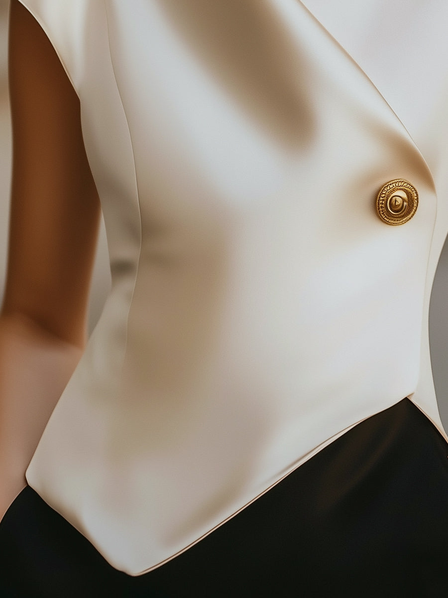 Sienna-Rose | Cap Sleeve Satin Wrap Blouse