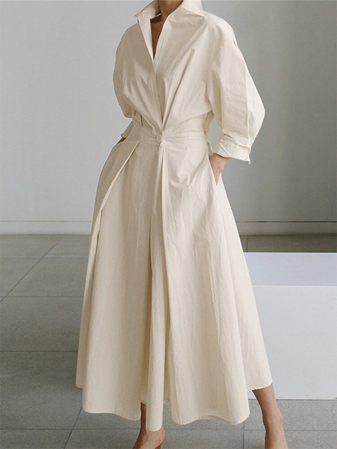 Lily | Elegant Button-Up Shirt Dress for Women