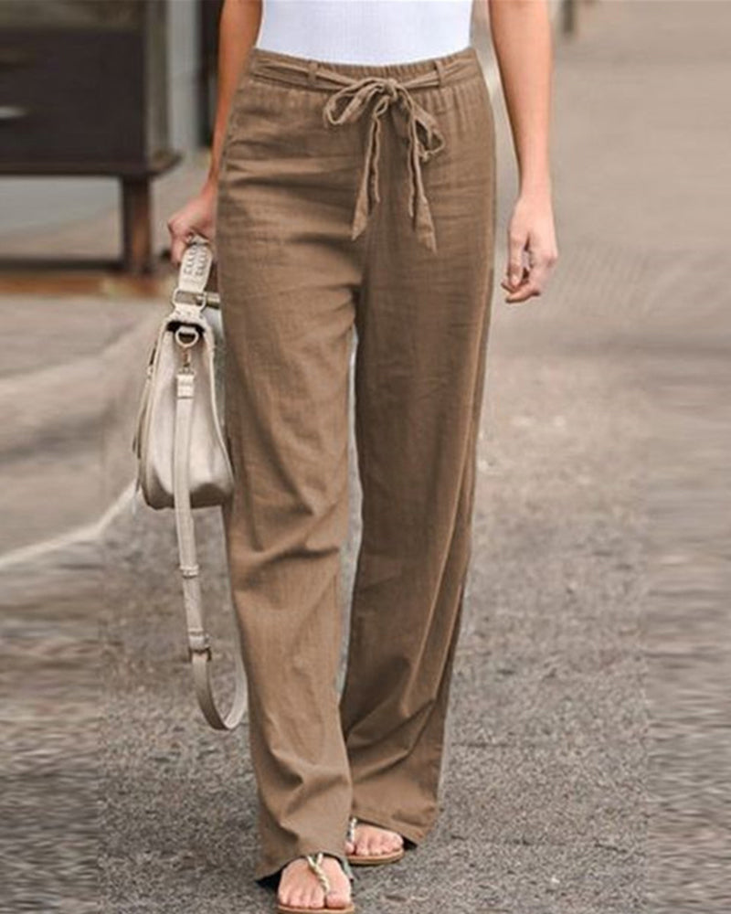 Evie | Linen Pants with Elastic Waistband for Women