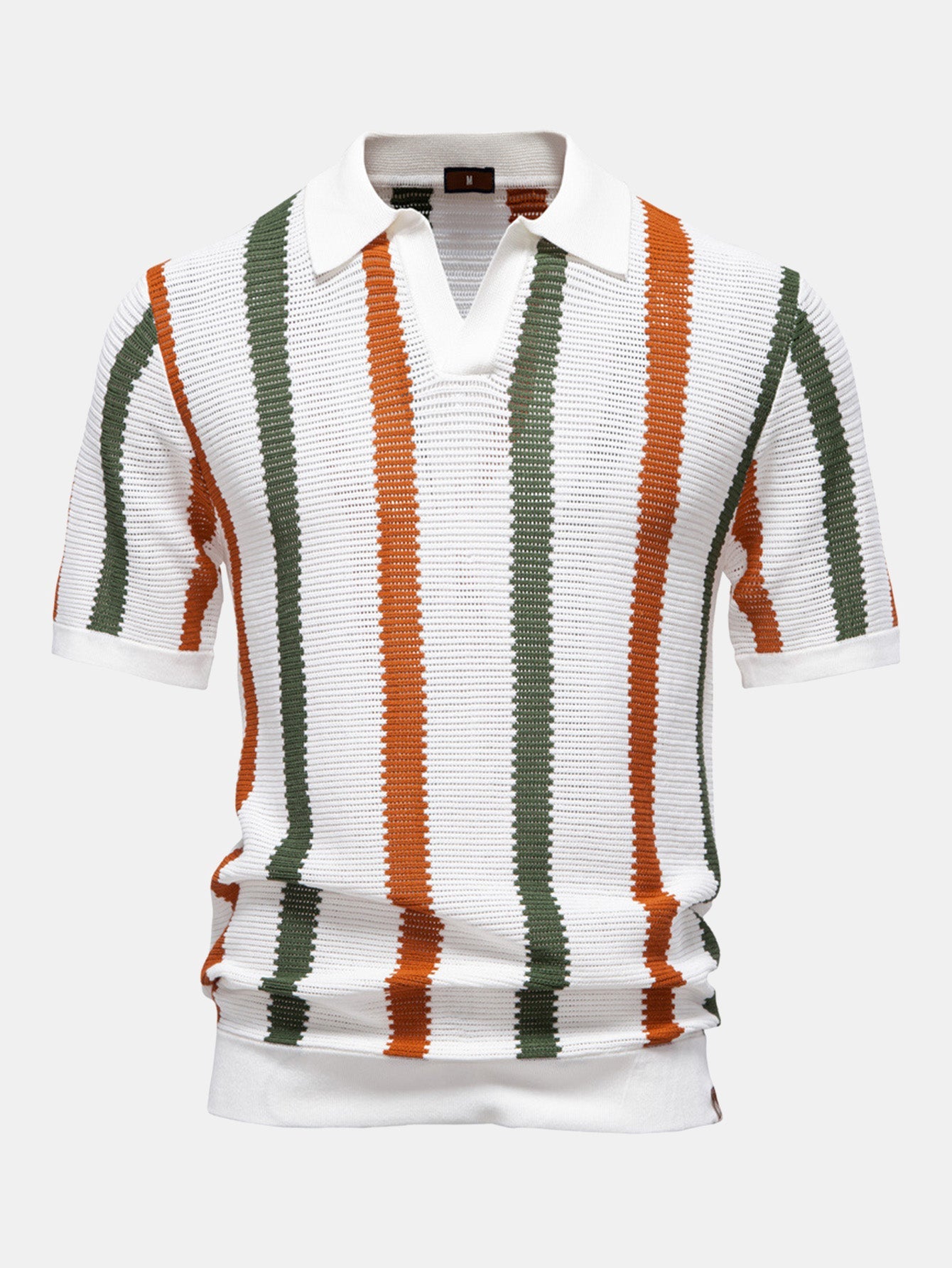Lucas | Men's Stripe Knit Polo Shirt
