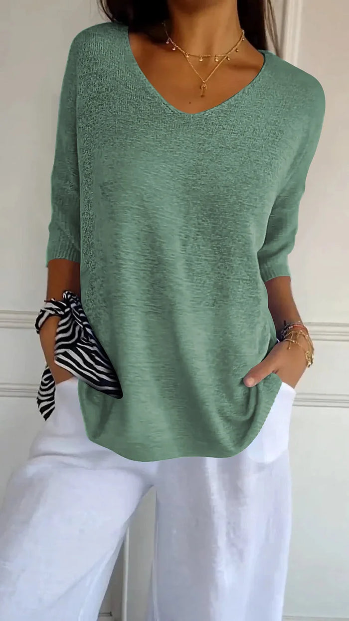 Chiara | Comfortable Women's Knit Top with V-Neck