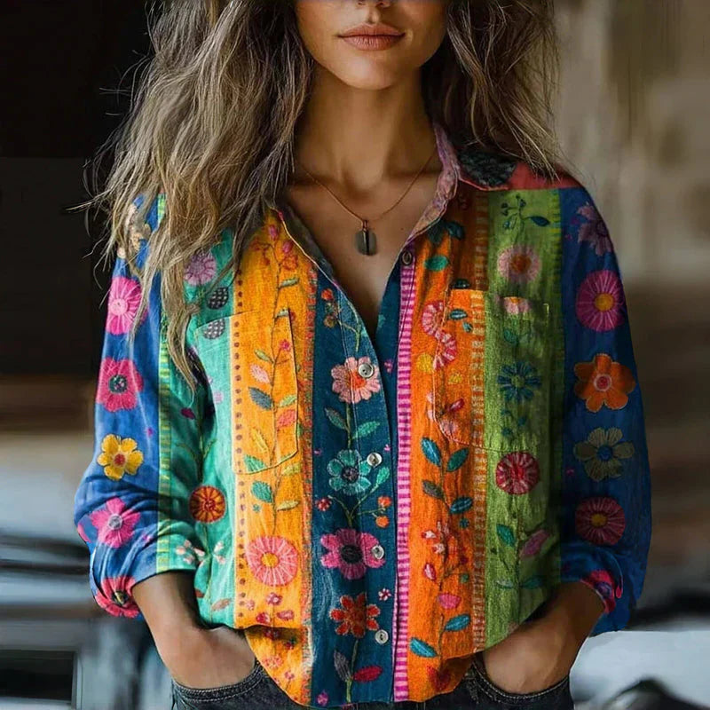 Sophie - Printed Vintage Blouse