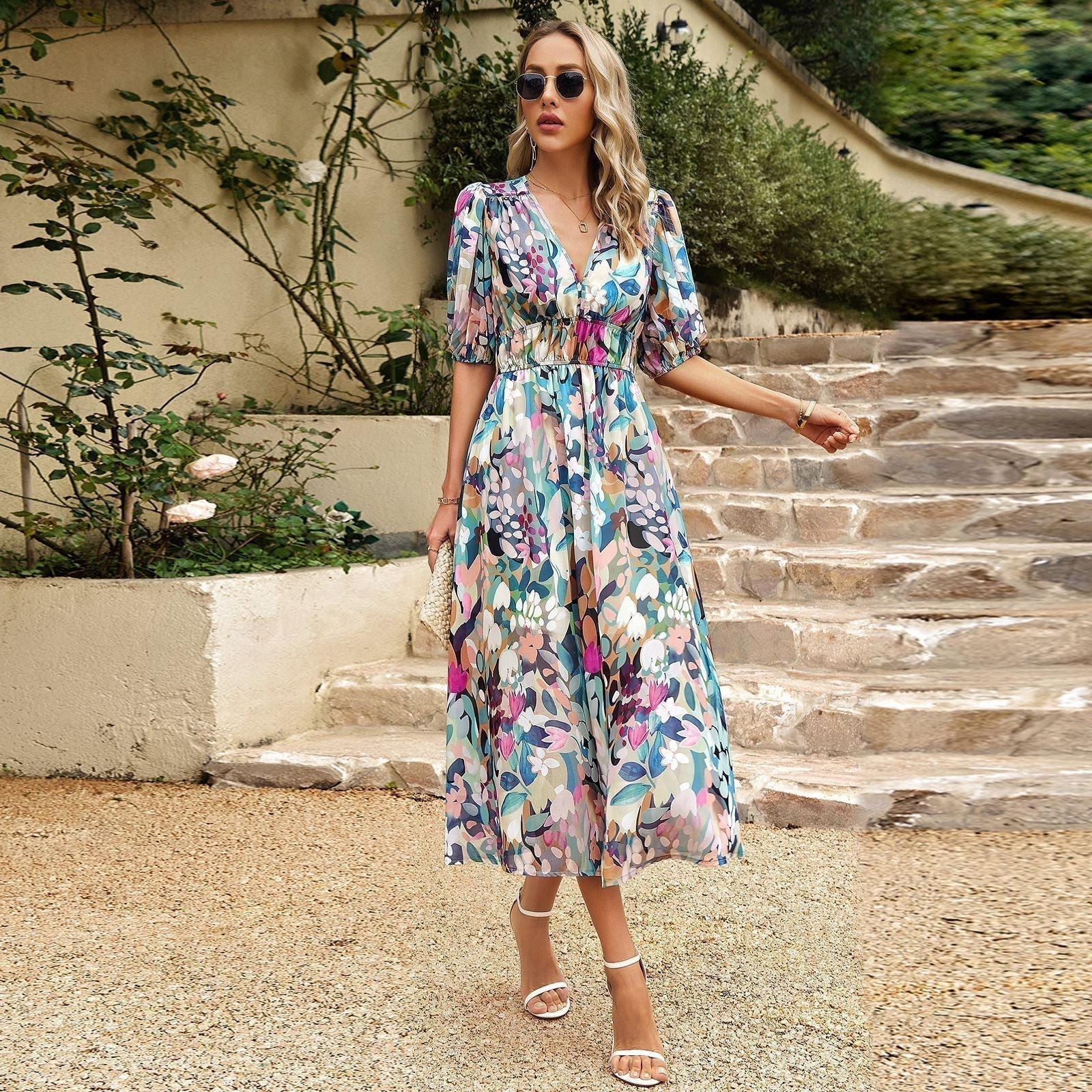 Eliza | Elegant Women's Boho Floral Maxi Dress