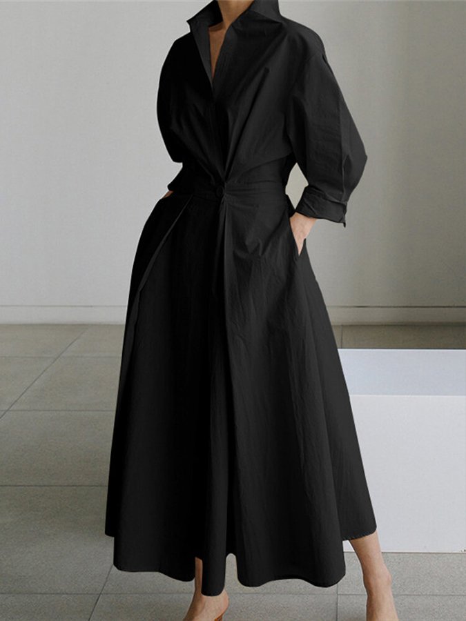 Lily | Elegant Button-Up Shirt Dress for Women