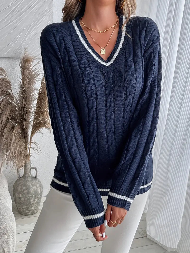 Autumn V-Neck Cozy Sweater