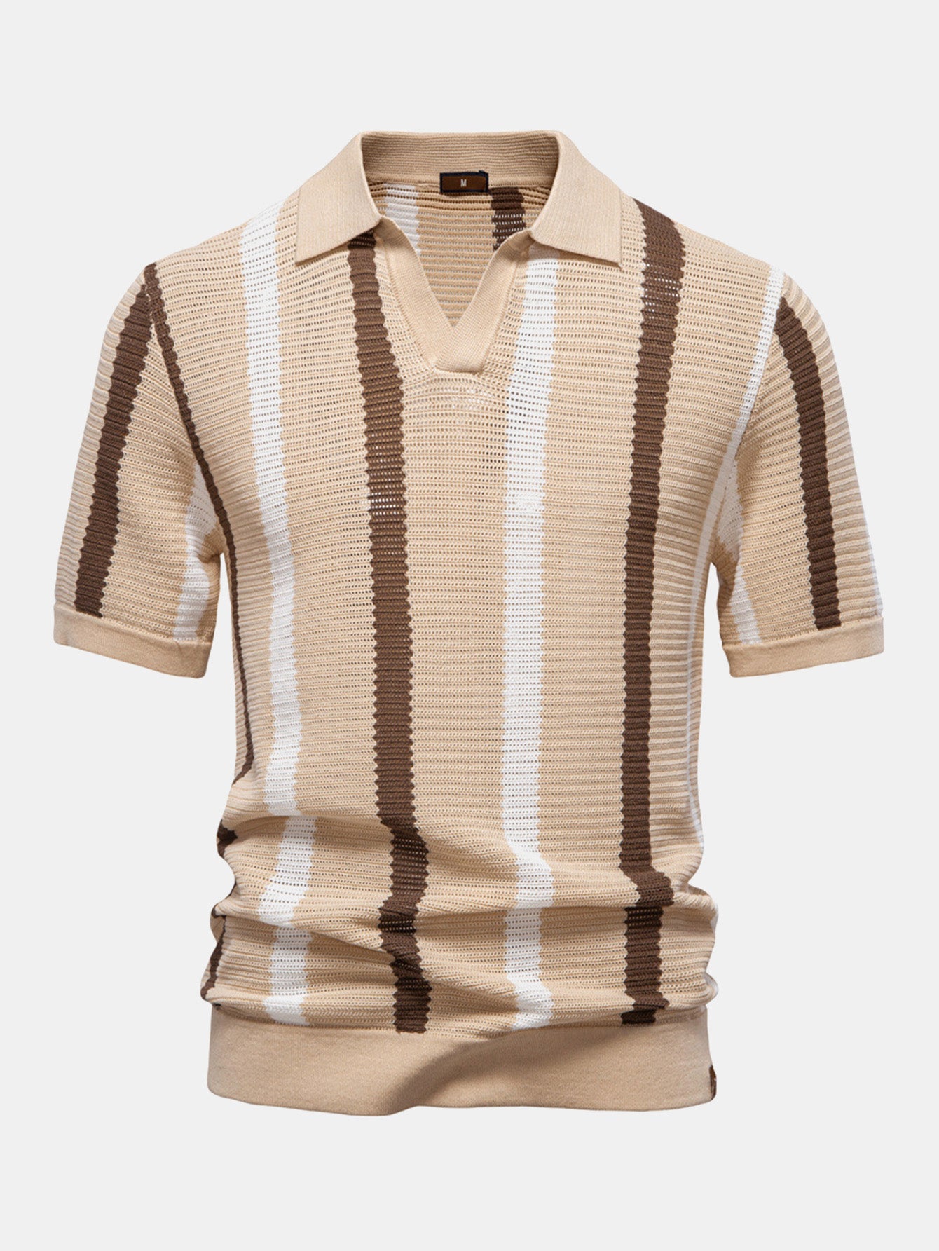 Lucas | Men's Stripe Knit Polo Shirt