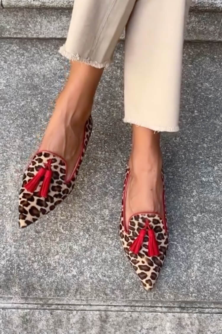 Isla | Elegant Pointed Loafers with Fringe Details