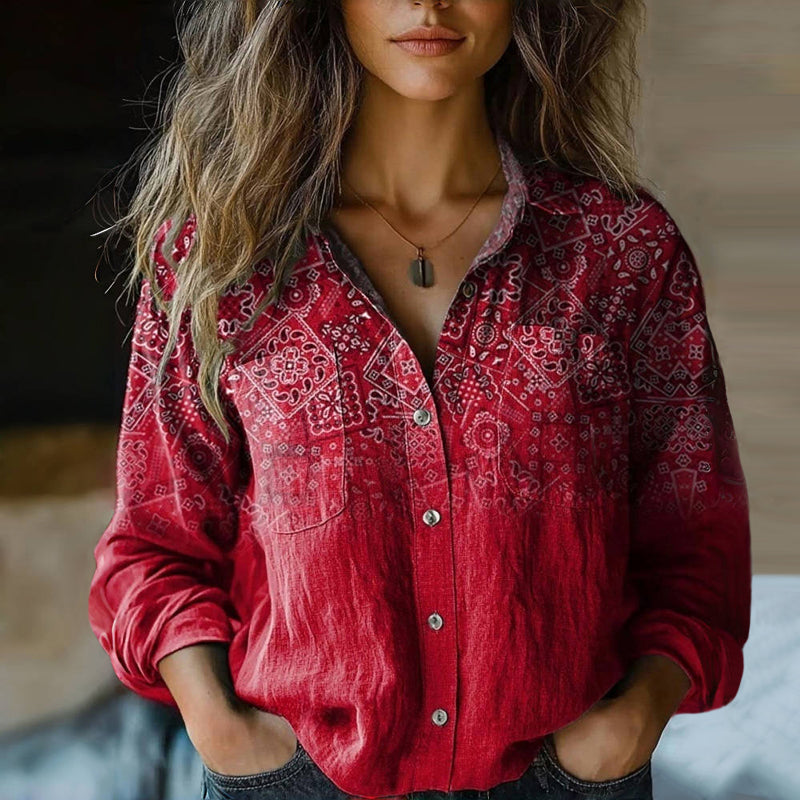 Sophie - Printed Vintage Blouse