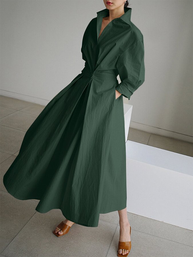 Lily | Elegant Button-Up Shirt Dress for Women