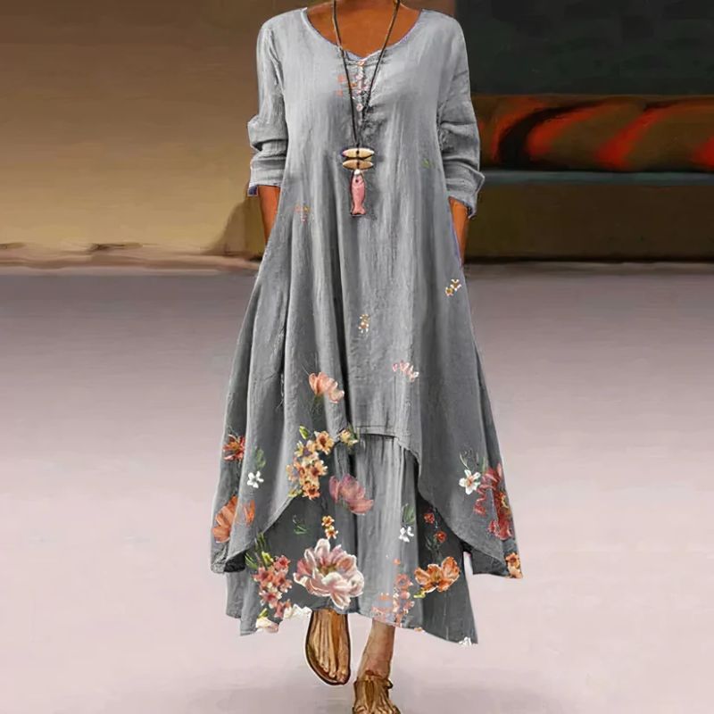 Neve | Women's Summer Double-Layered Long Sleeve Dress