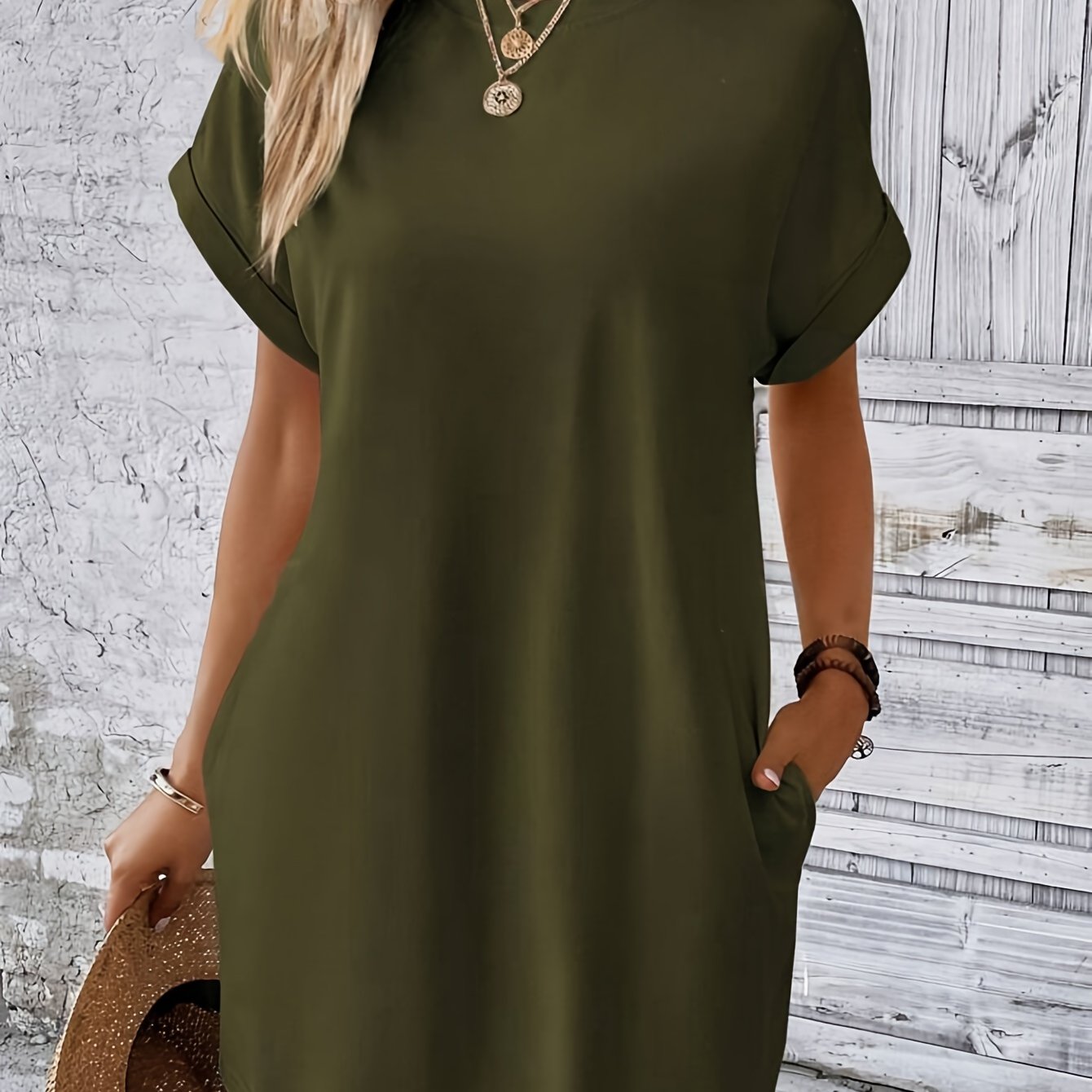 Heidi | Casual Dress with Round Neckline and Short Sleeves