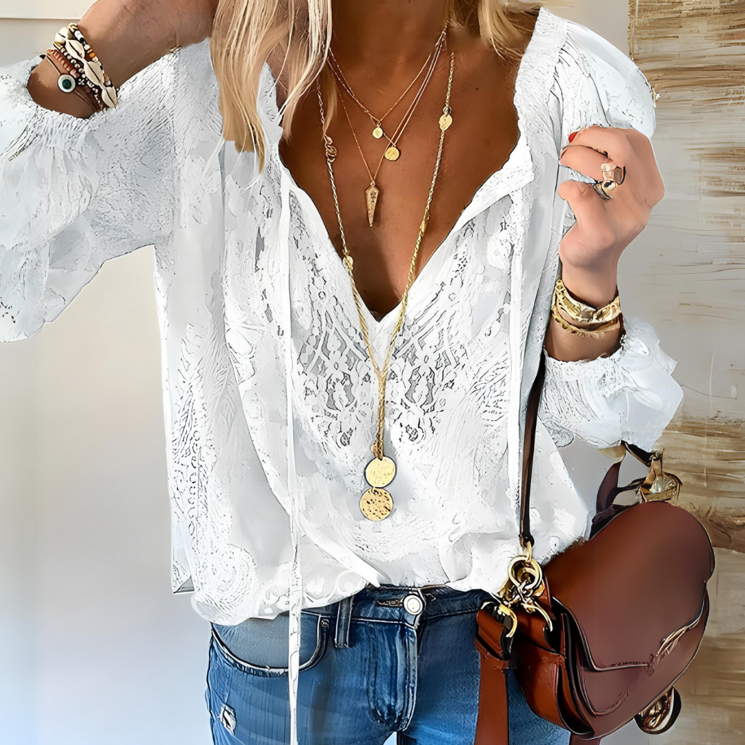 Olivia | Women's Boho Crochet Blouse