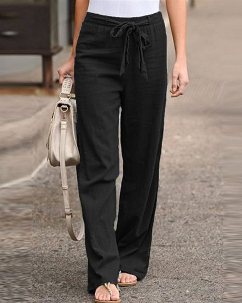 Evie | Linen Pants with Elastic Waistband for Women
