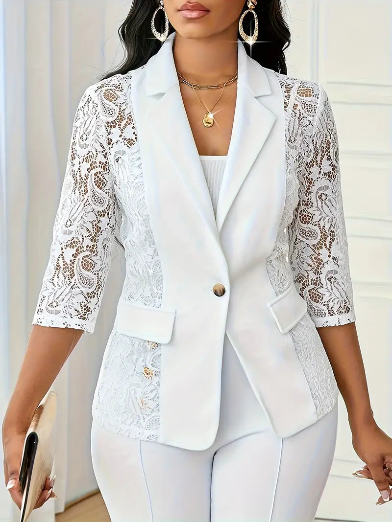 Daisy | Lace Contrast Casual Blazer