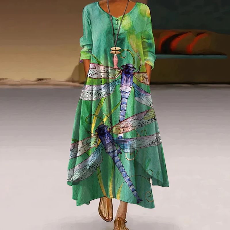 Neve | Women's Summer Double-Layered Long Sleeve Dress