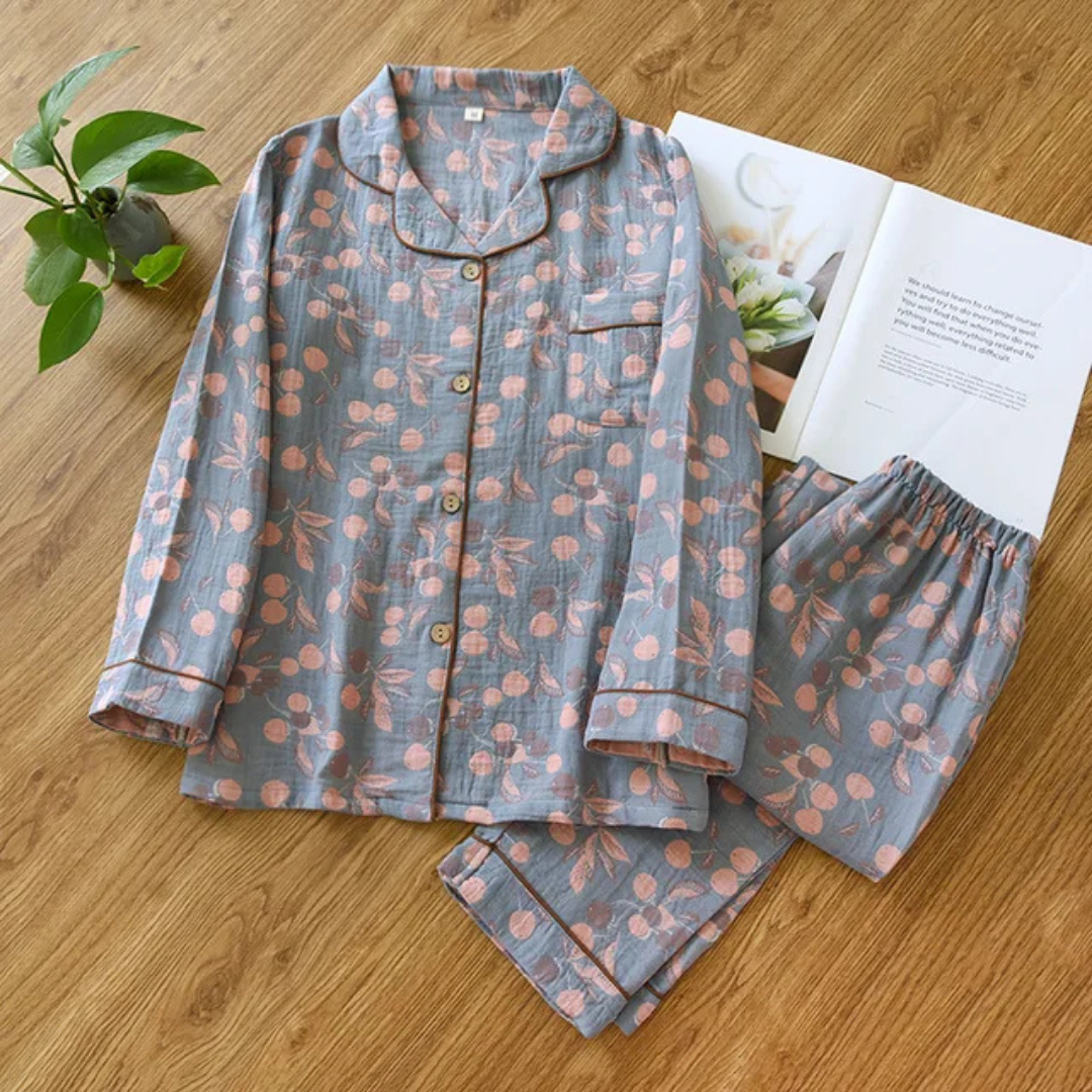 Women's Floral Pajama Set - Elegant Sleepwear