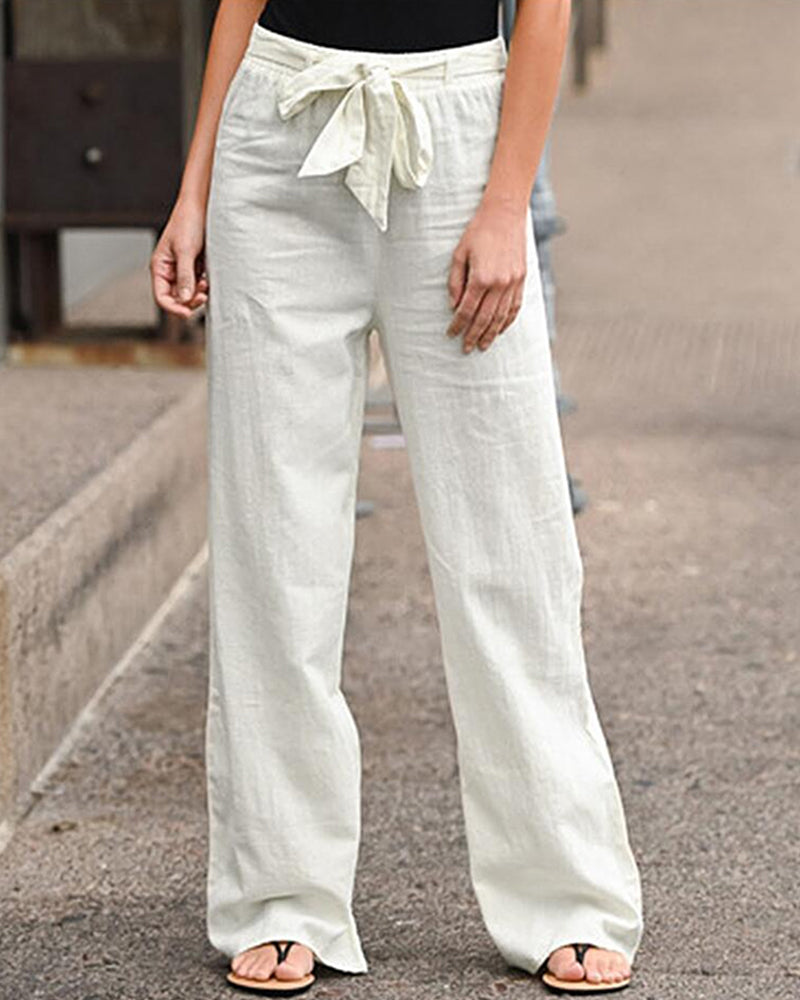 Evie | Linen Pants with Elastic Waistband for Women