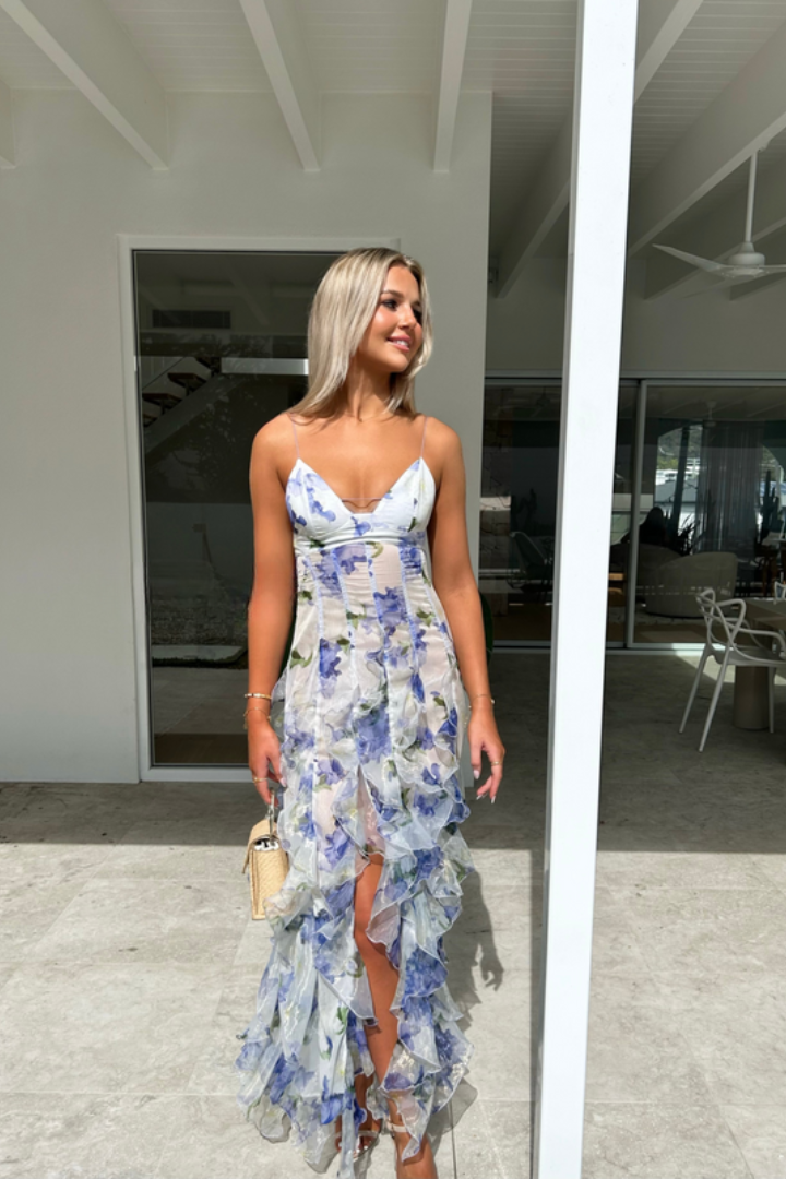 Jasmine | Floral Ruffle Maxi Dress for Women