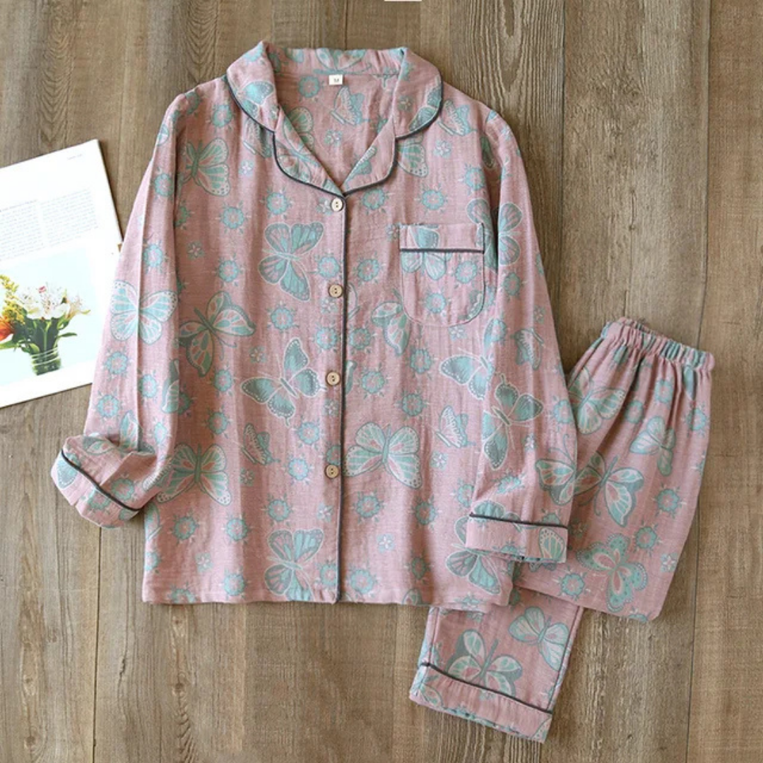Women's Floral Pajama Set - Elegant Sleepwear