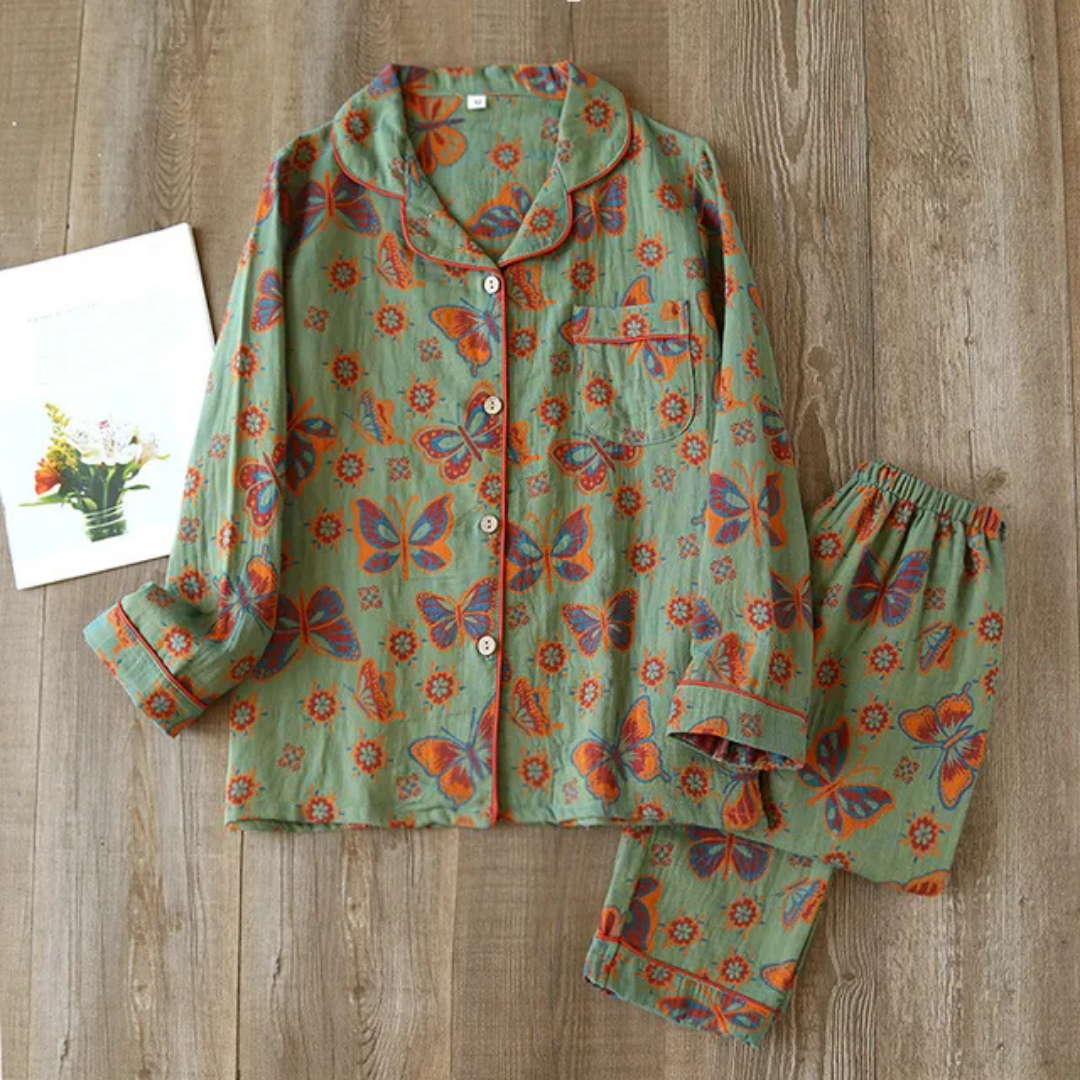 Women's Floral Pajama Set - Elegant Sleepwear