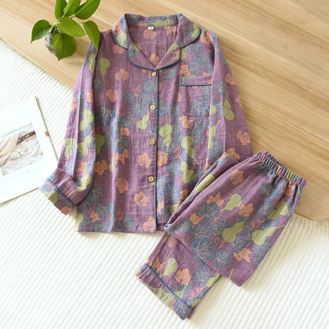 Women's Floral Pajama Set - Elegant Sleepwear
