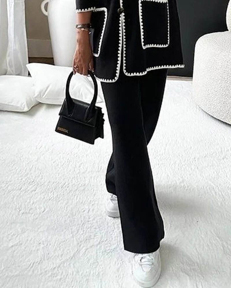 Brenda Two-Piece Set β Knit Top & Casual Pants