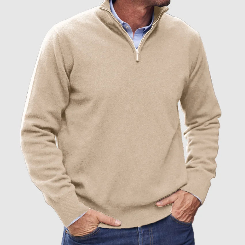 Frederico | Italian cashmere sweater for men with zipper.
