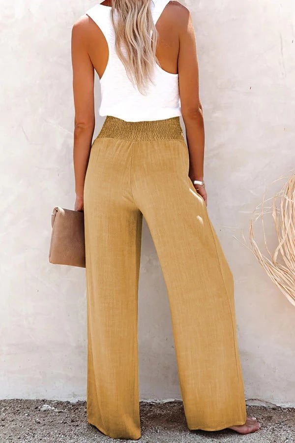 Poppy | High-Waisted Relaxed Linen Pants for Women