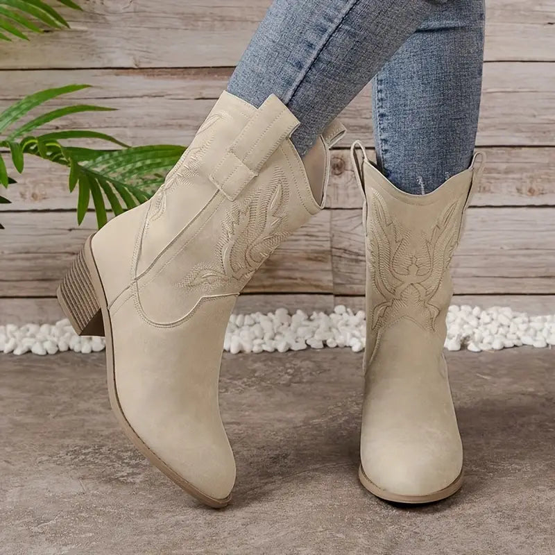 Mia | Women's Comfortable Heeled Cowboy Boots