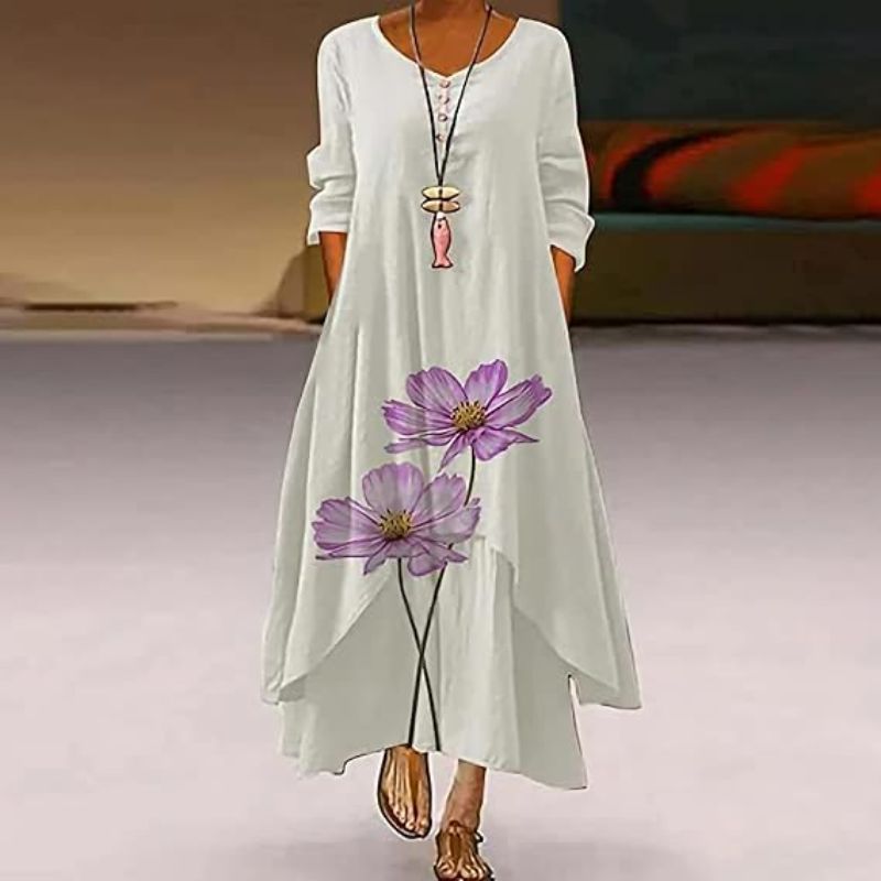 Neve | Women's Summer Double-Layered Long Sleeve Dress