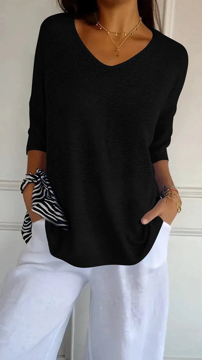 Chiara | Comfortable Women's Knit Top with V-Neck