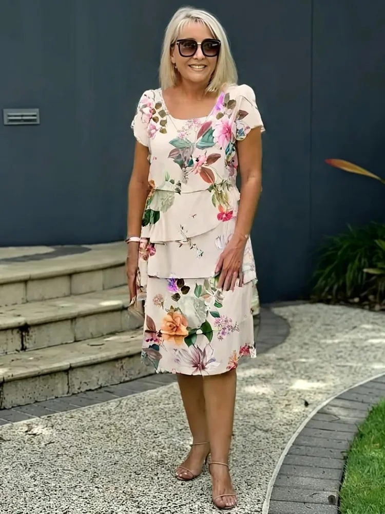 Willow | Elegant Floral Maxi Dress with Waterfall Design