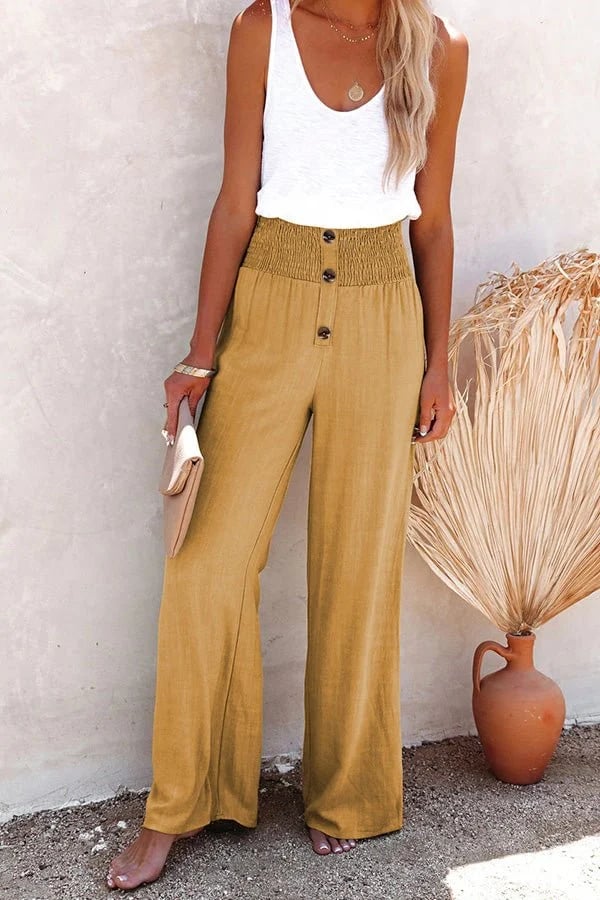 Poppy | High-Waisted Relaxed Linen Pants for Women