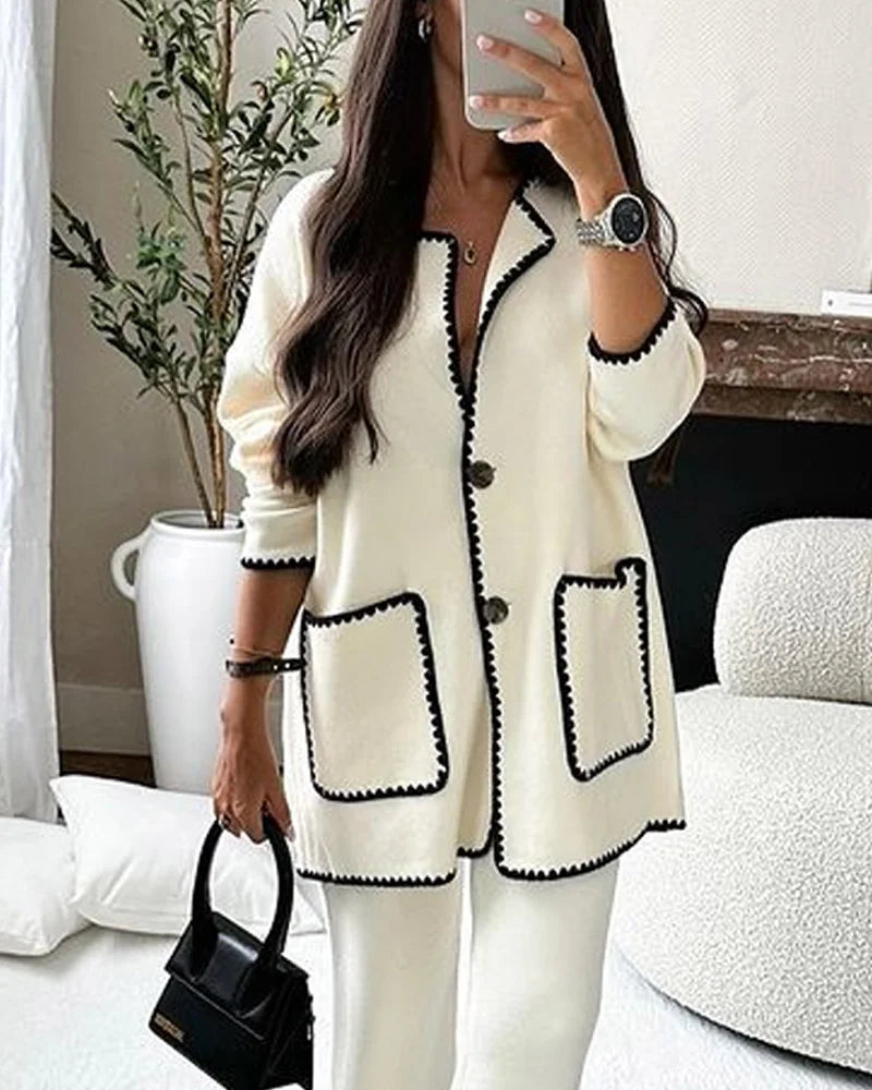 Brenda Two-Piece Set β Knit Top & Casual Pants