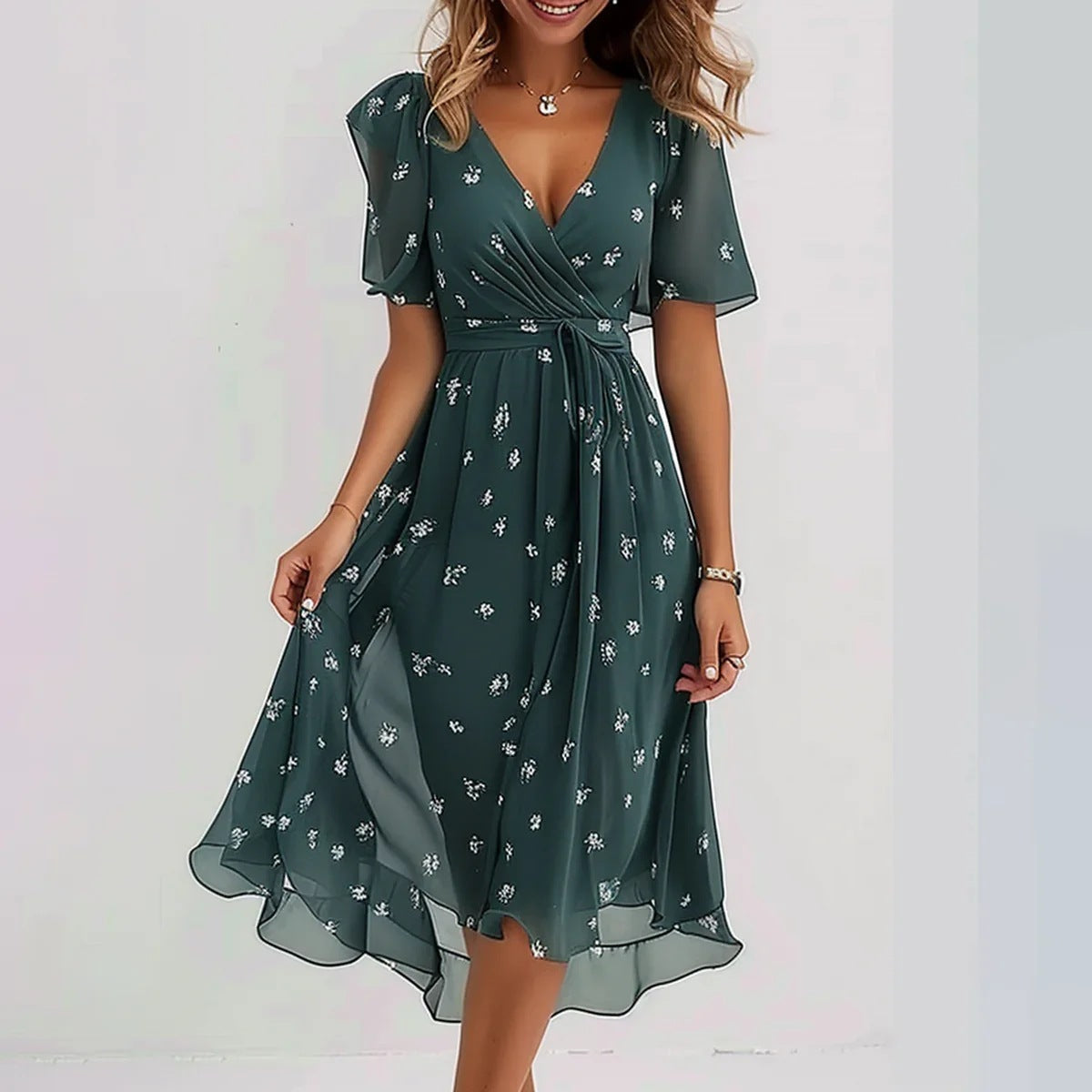Darcy | Elegant Floral Midi Dress