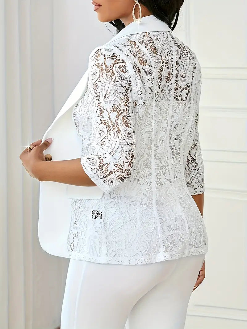 Daisy | Lace Contrast Casual Blazer