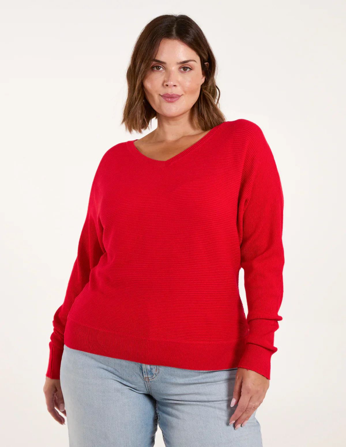 Women's Red Hooded Casual Sweater