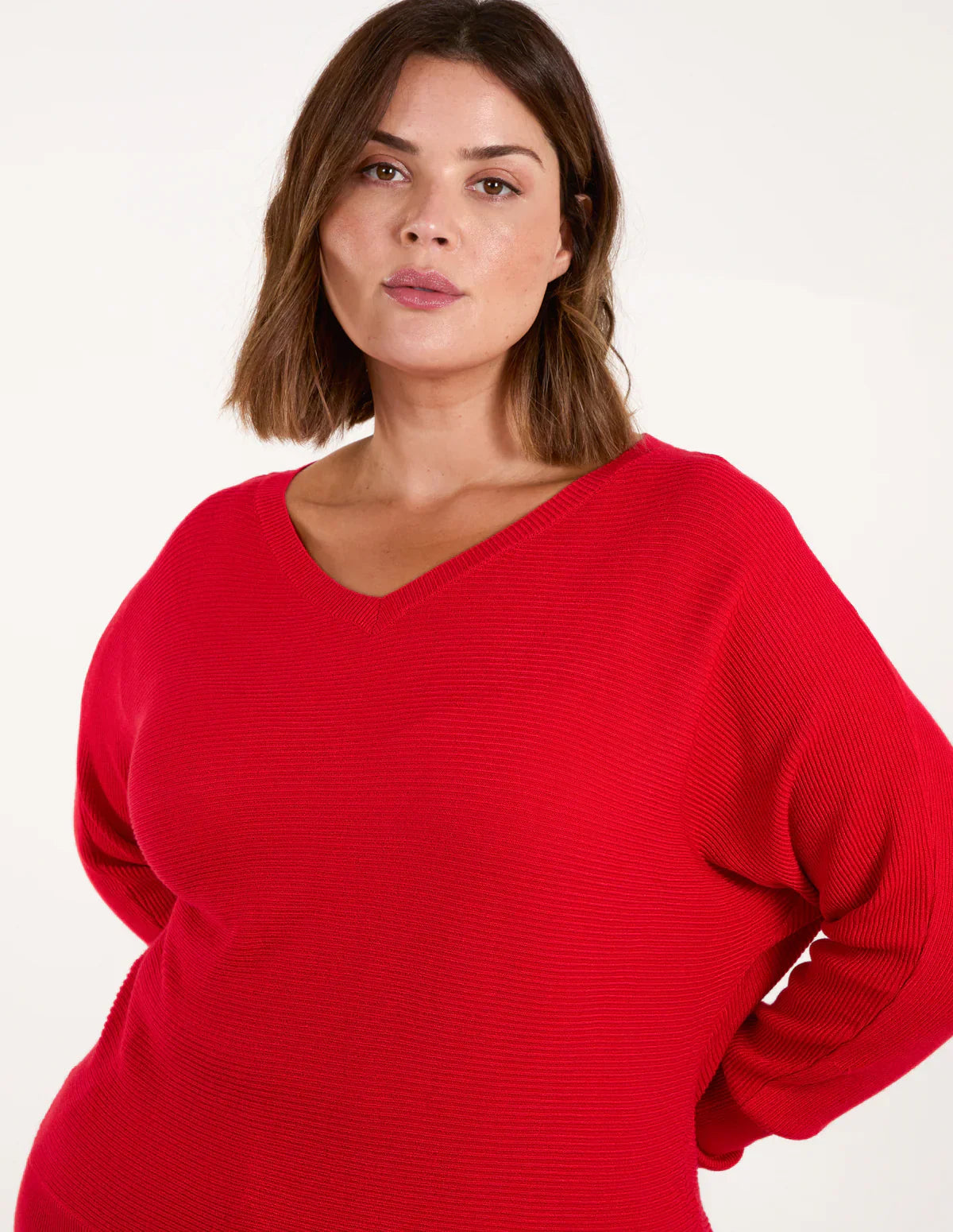 Women's Red Hooded Casual Sweater