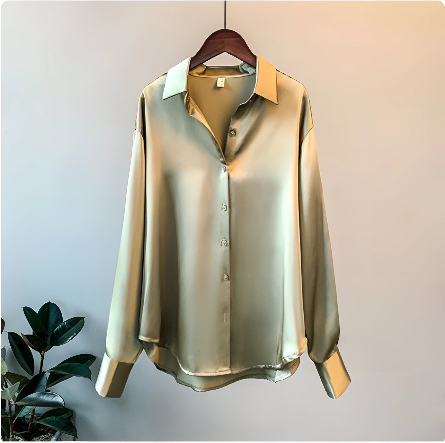 Chloe | Luxury Satin Button-Up Silk Blouse