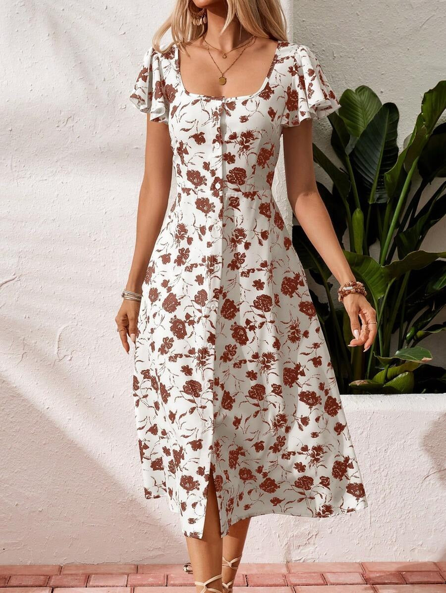 Aria | Floral Ruffle Summer Dress for Women