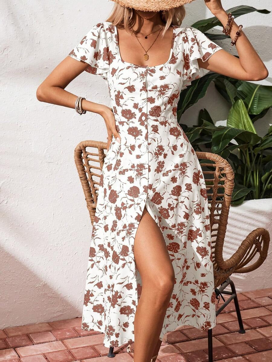 Aria | Floral Ruffle Summer Dress for Women