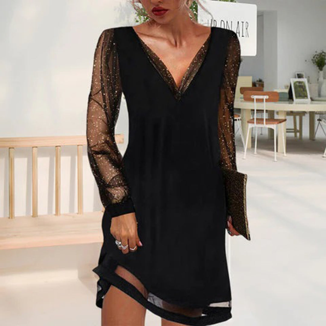 Sophisticated Dress with V-Neckline
