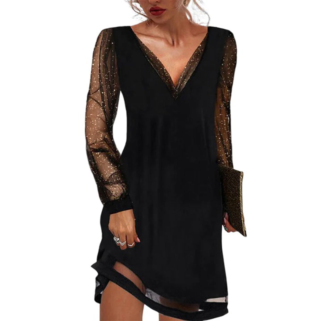Sophisticated Dress with V-Neckline