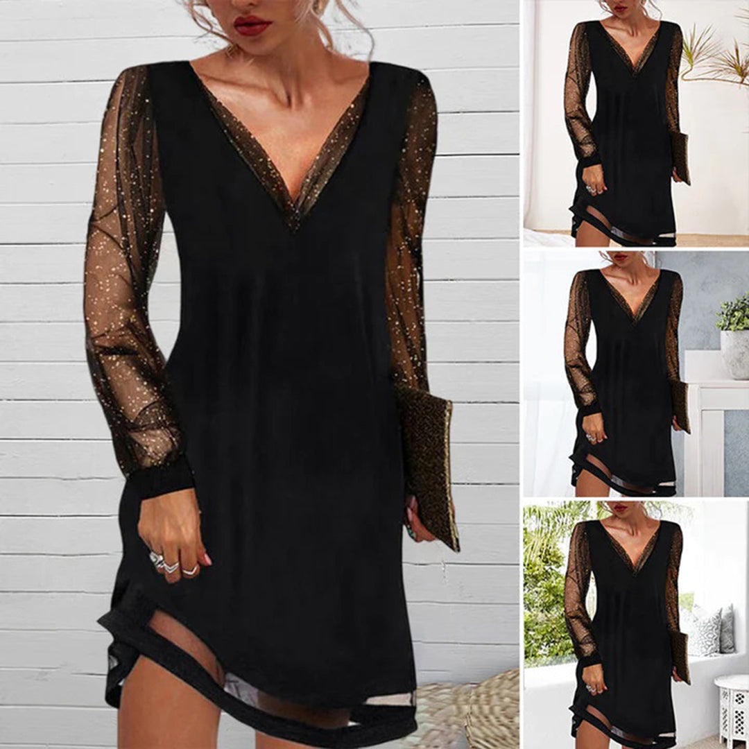 Sophisticated Dress with V-Neckline
