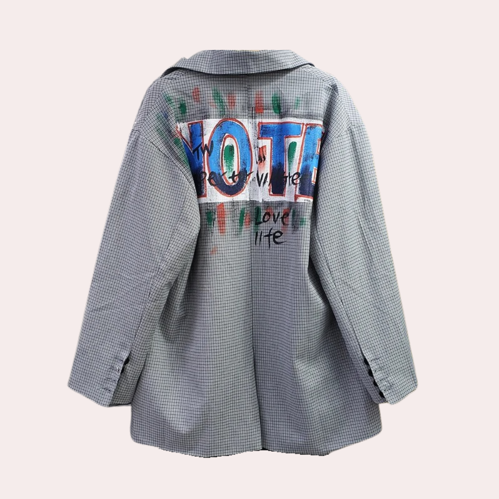 Berthe | Oversized Text Print Blazer