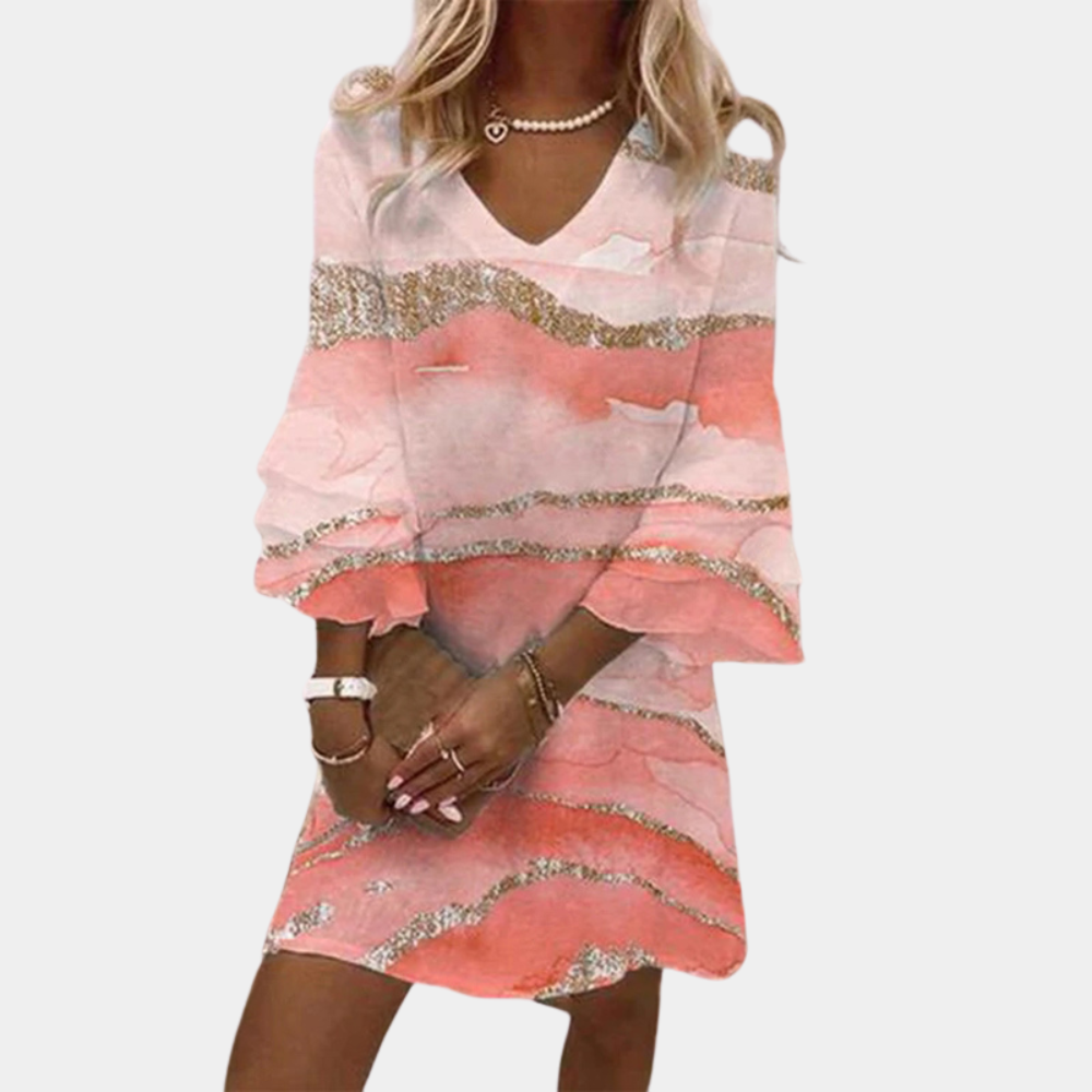 Scarlett | Women's V-Neck Ruffle Sleeve Dress